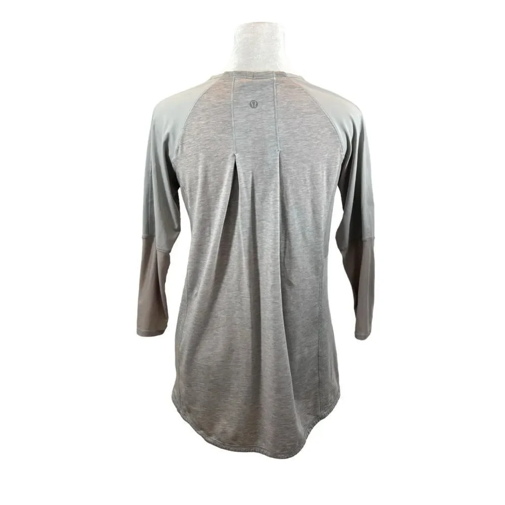 Ladies Lululemon Clip In Long Sleeve Top Grey and Purple Size‎ Medium